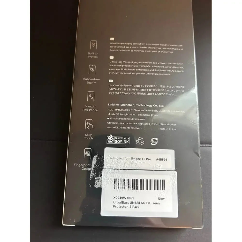 UltraGlass Screen Protector for iPhone 16 Pro 2 Pack